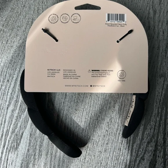 Kitsch Elegant Black Fabric Headband - Picture 2 of 2